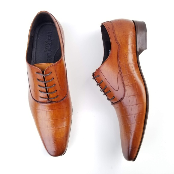 Paul Fredrick Other - Paul Fredrick Men's Oxford Croc Print Brown Shoes